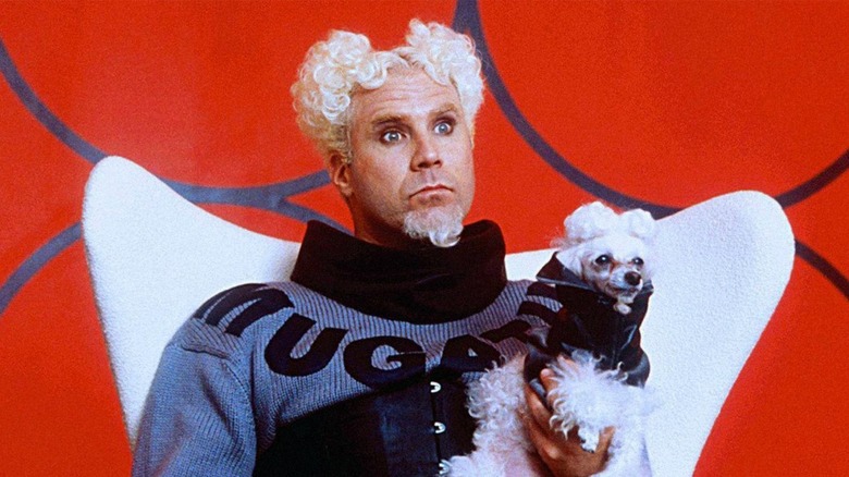 Mugatu in chair with dog