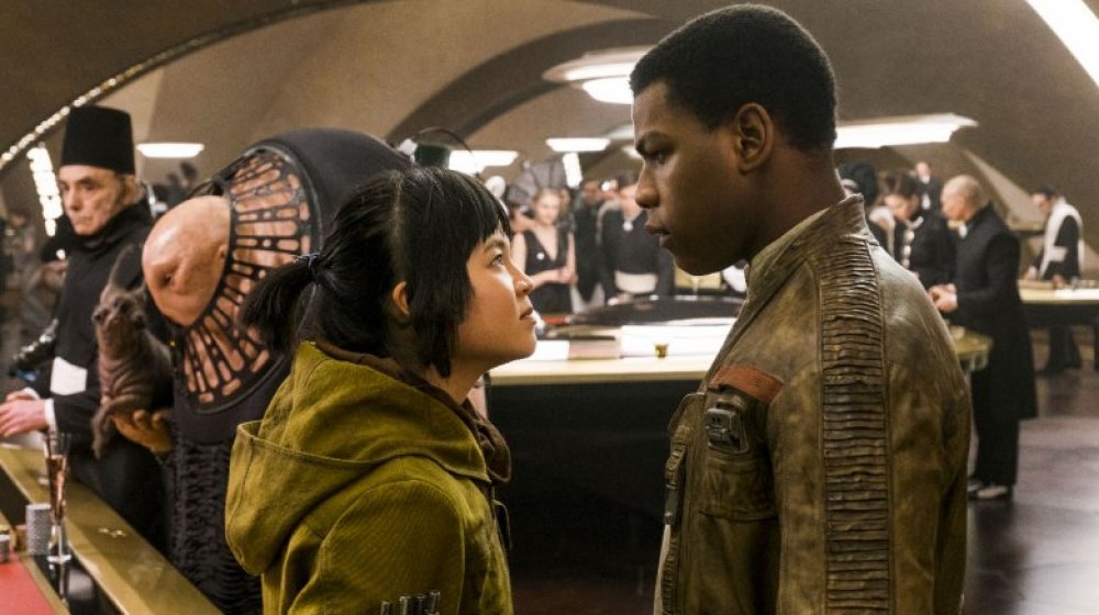 Kelly Marie Tran as Rose Tico and John Boyega as Finn in Star Wars: The Last Jedi