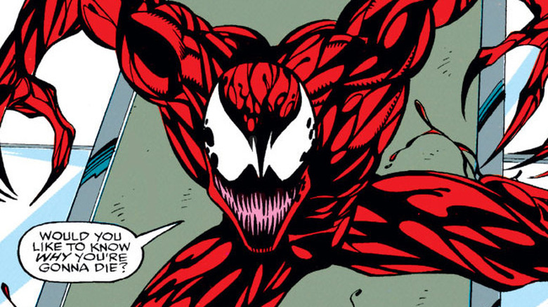 Carnage prepares to attack and quips