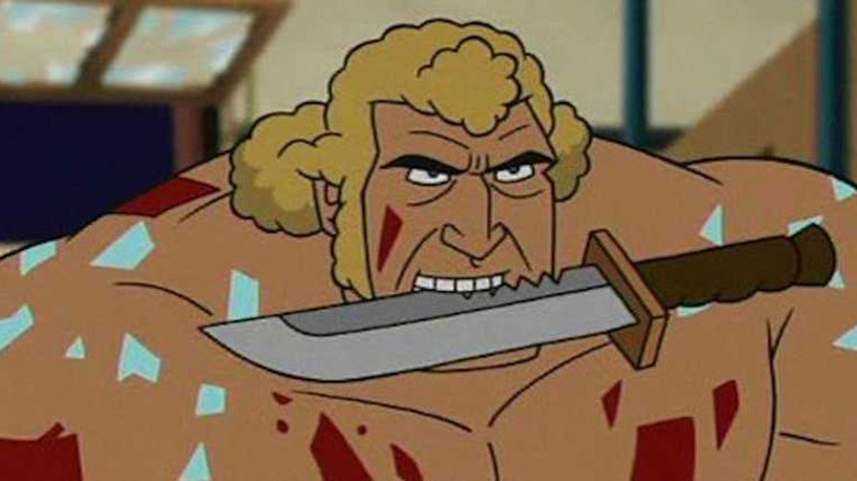 The Venture Bros. Brock Samson grips knife