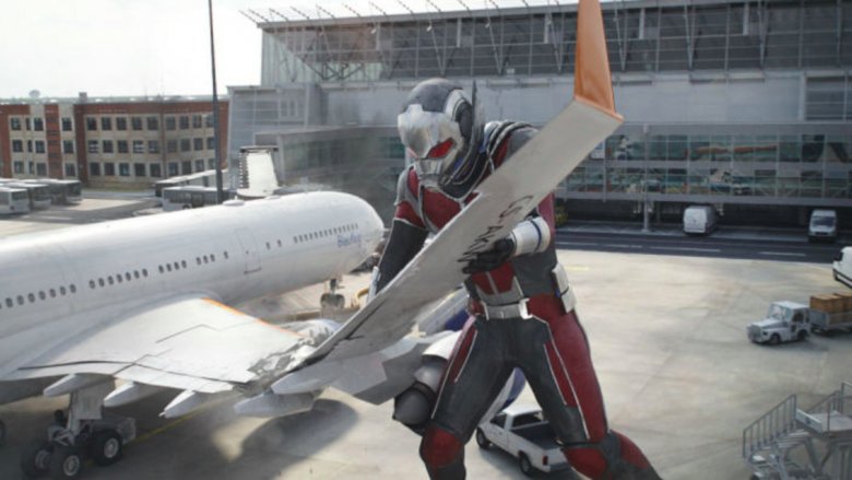 Giant Man breaks plane