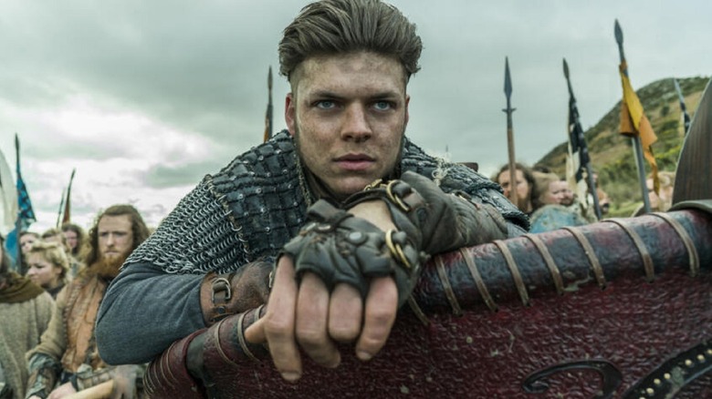 Ivar on his carriage surrounded by fellow Viking warrriors