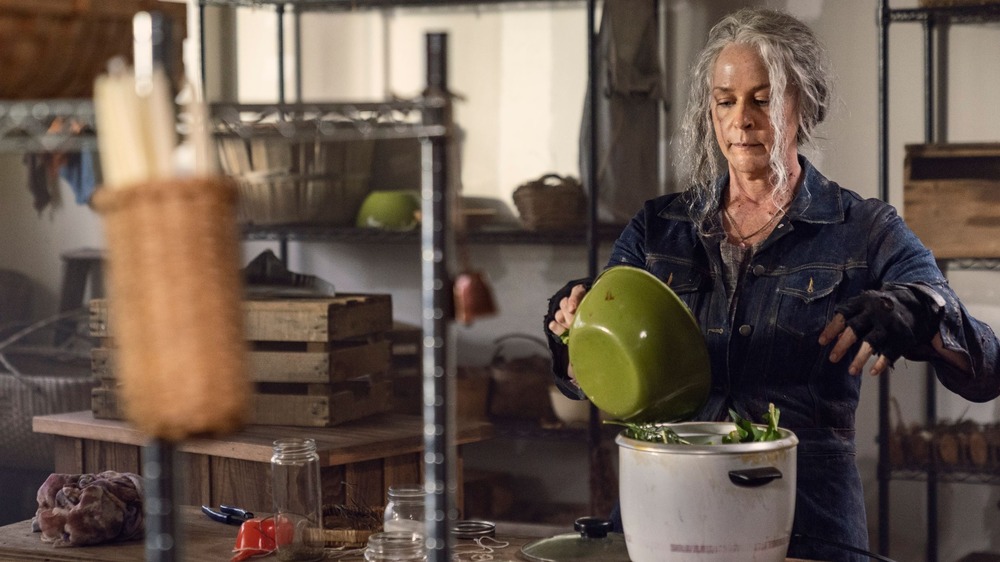 Carol cooks soup on The Walking Dead