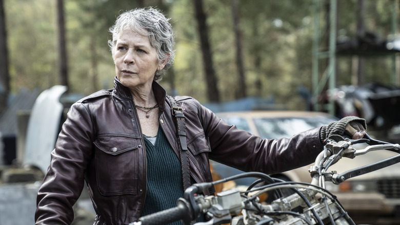 Carol sitting on motorcycle