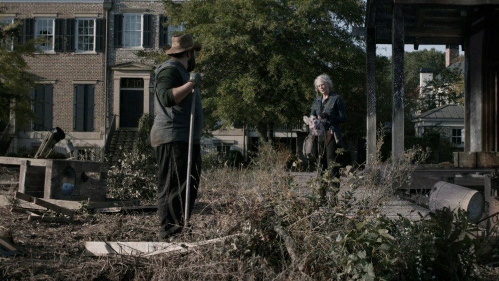 Jerry and Carol standing outside