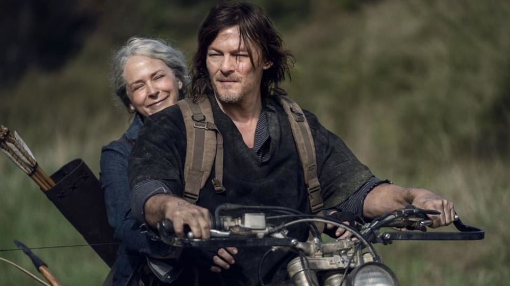 Carol and Daryl on motorbike 