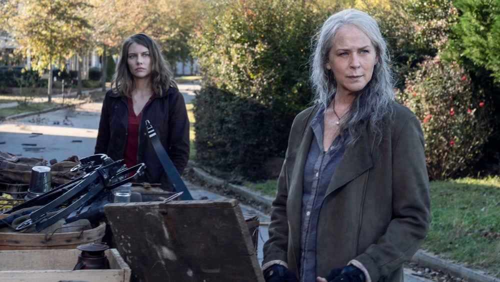 Maggie and Carol looking concerned