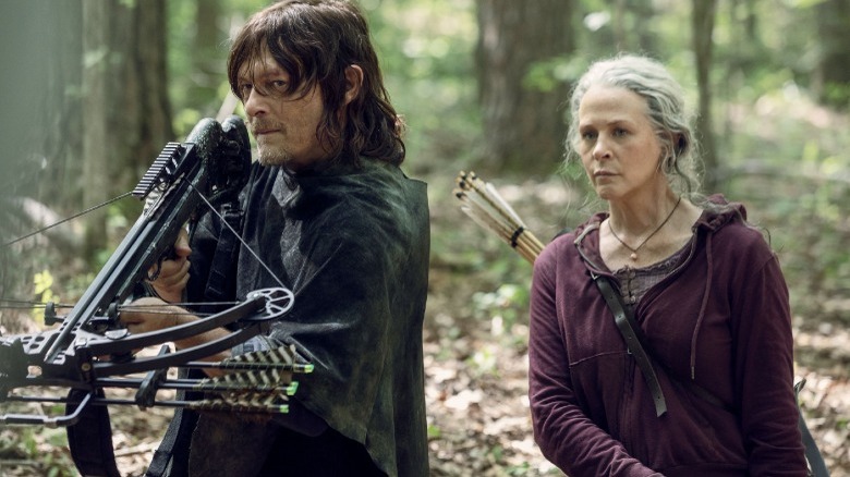 Daryl and Carol in the woods