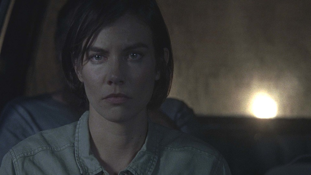 Maggie Rhee staring ahead