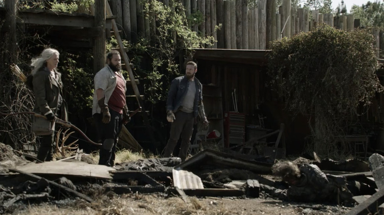 Carol, Jerry, and Aaron at Hilltop remains