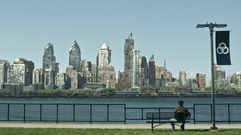 Rick sitting watching CRM cityscape