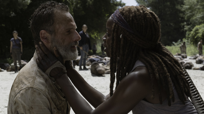 Rick and Michonne embrace