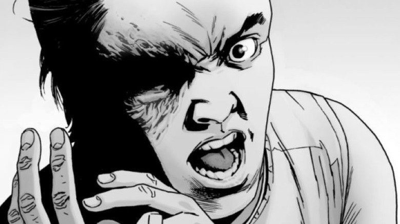 Carl Grimes screams at the reader