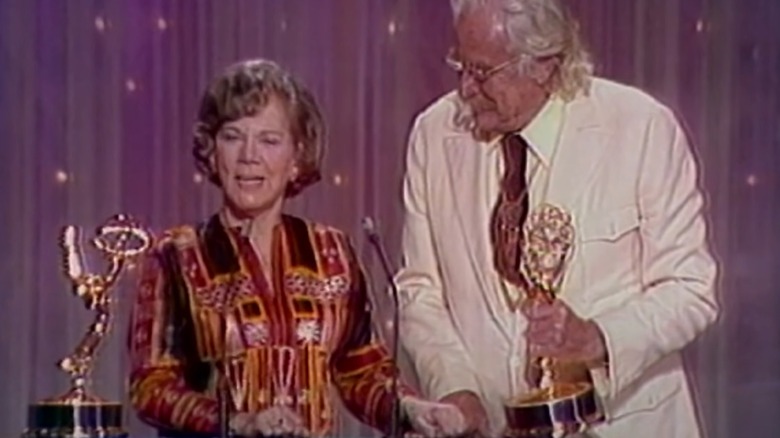 Ellen Corby and Will Geer accepting Emmys