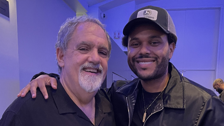 The Weeknd and Avatar producer Jon Landau smiling together