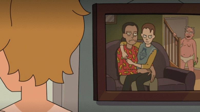 A family photograph on the wall on Rick and Morty