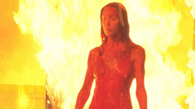 Blood-drenched Carrie and fire