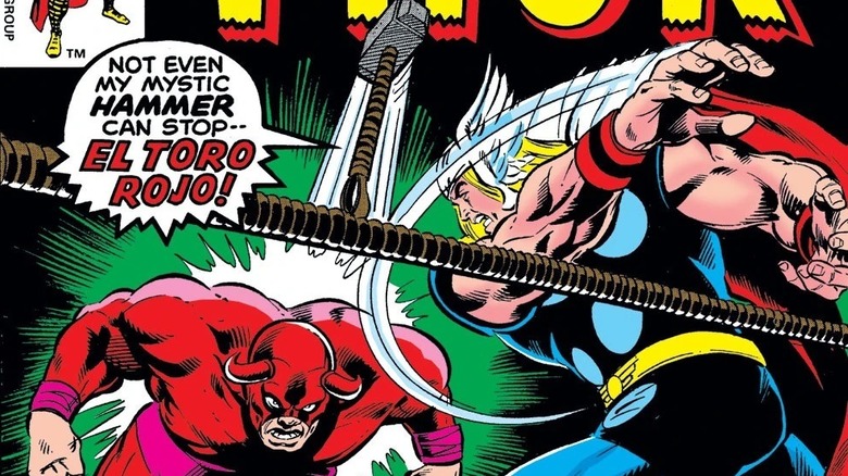 Thor fighting El Toro Rojo