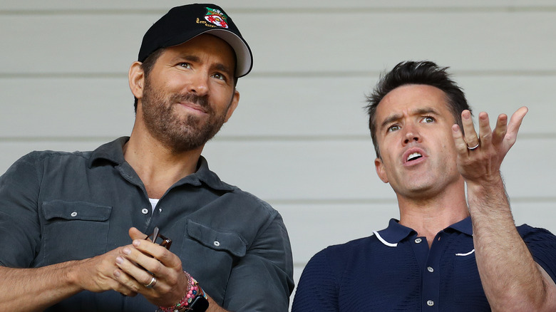 Ryan Reynolds and Rob McElhenney watch Wrexham