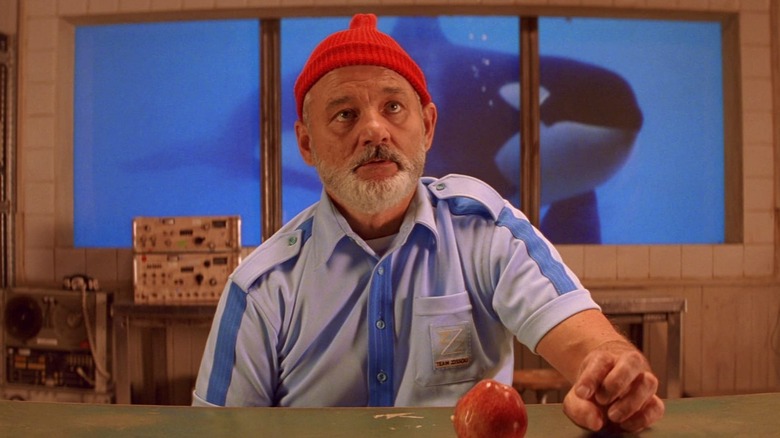 Steve Zissou with whale behind him