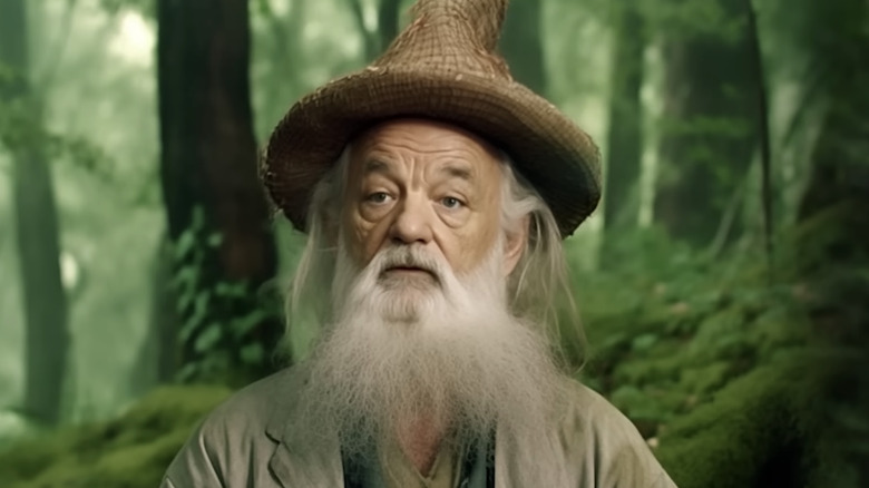 A close up of Bill Murray as Gandalf
