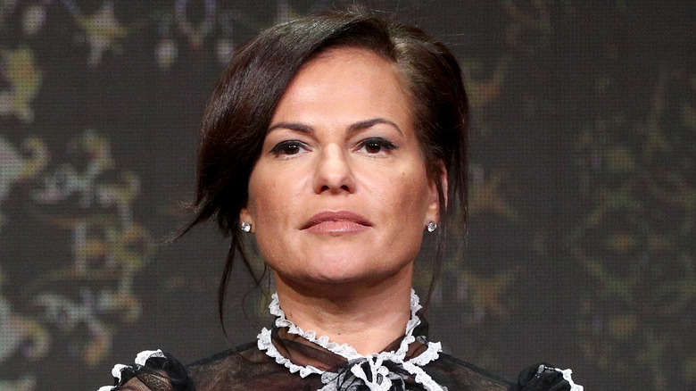 Sanaa Hamri looking straight ahead and serious