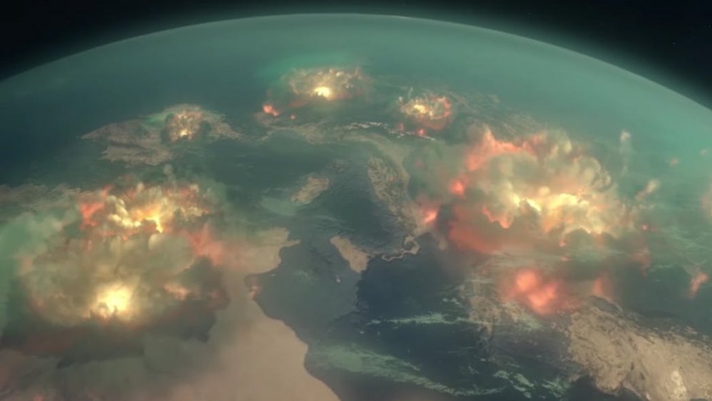 The Earth undergoing nuclear apocalypse in The 100