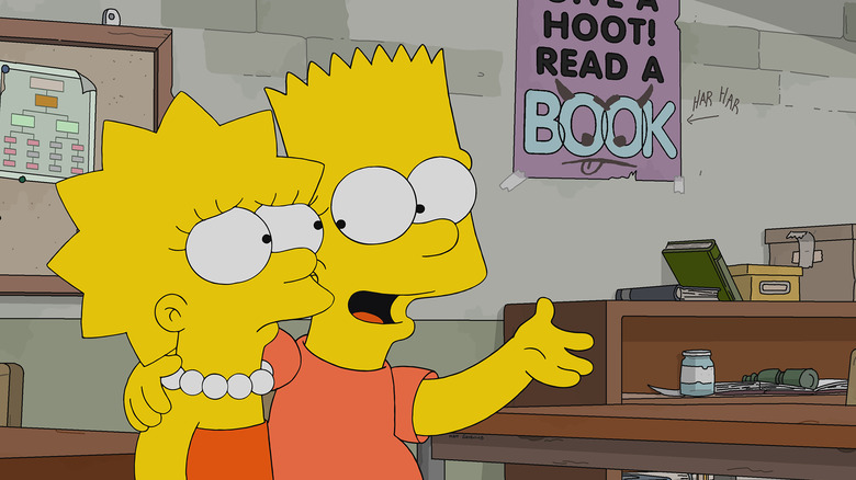 Bart and Lisa talking on The Simpsons