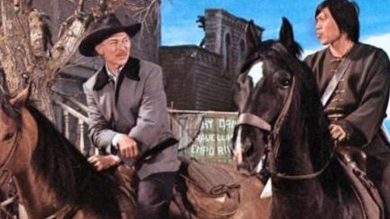 Lee Van Cleef and Lo Lieh ride horses