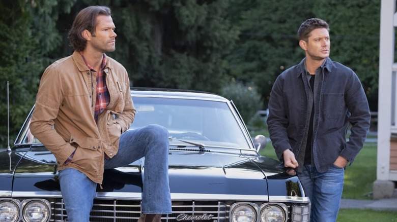 Winchester brothers next to Chevy