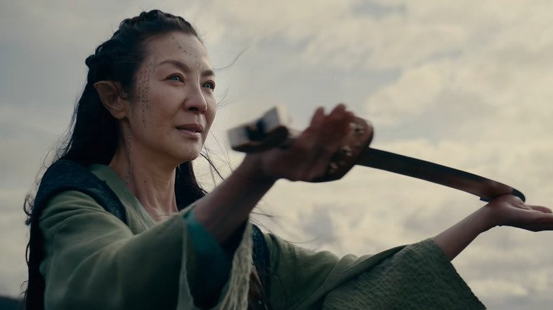 Michelle Yeoh with sword