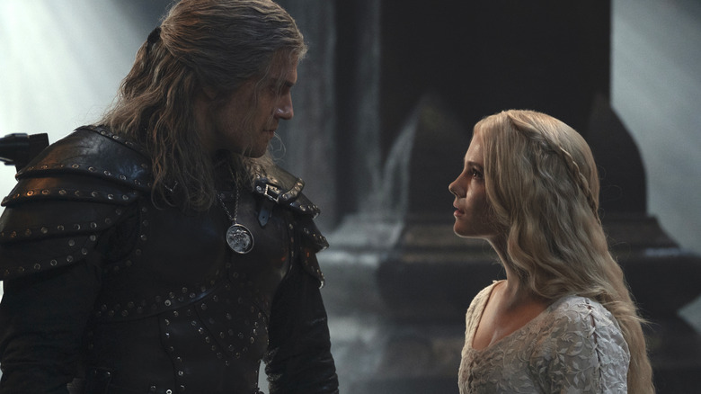 Ciri looks at Geralt