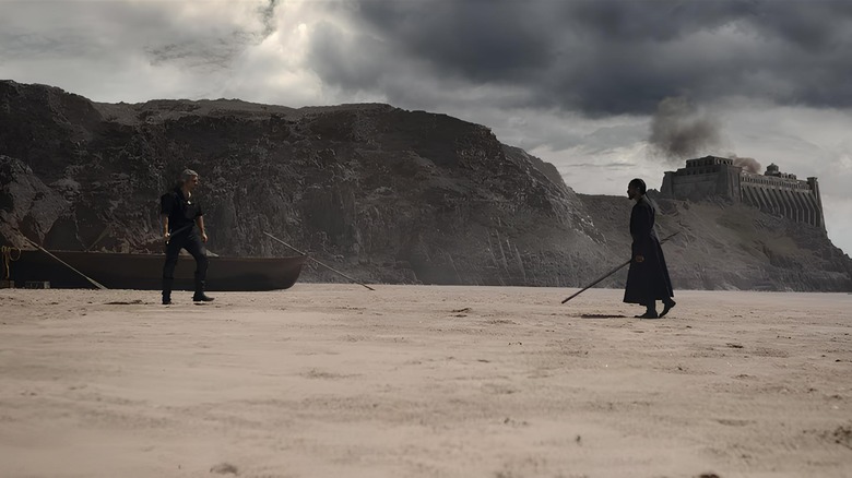 Geralt and Vilgefortz fighting beach