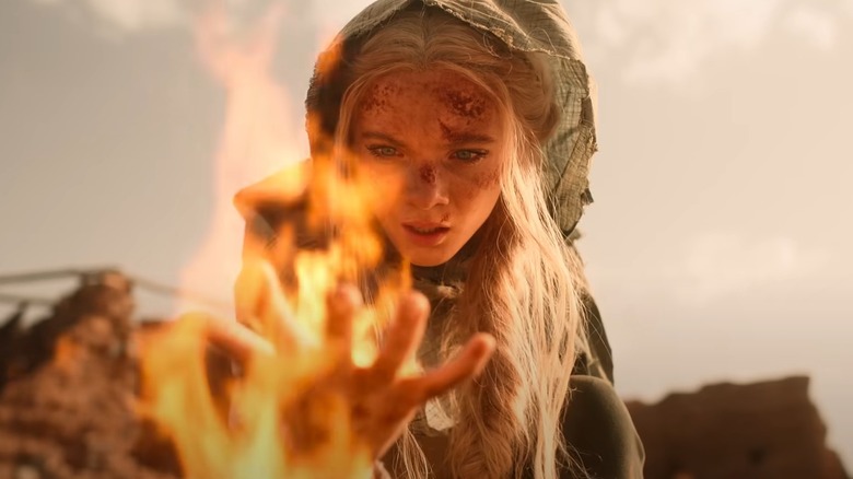 Ciri holding fire