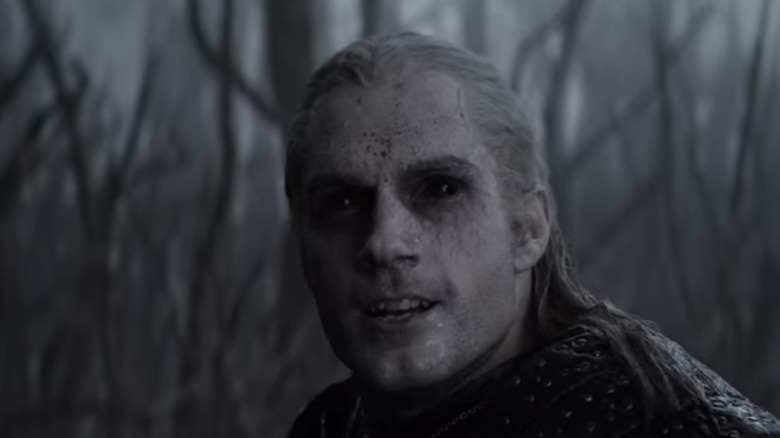 Geralt's pure black eyes