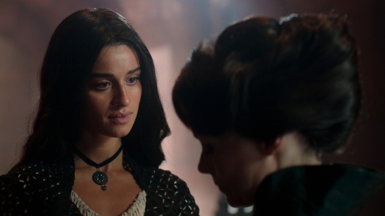 Yennefer confronting Tissaia