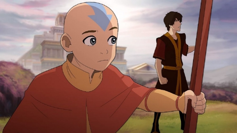 Aang looking at Zuko