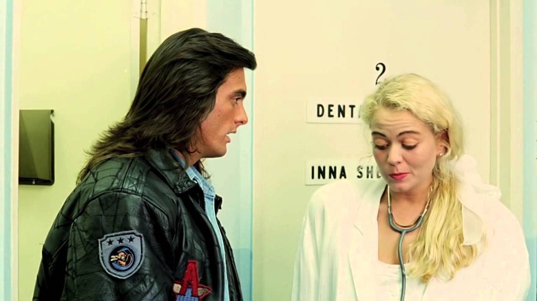 Matthew Karedas and an actress in Samurai Cop