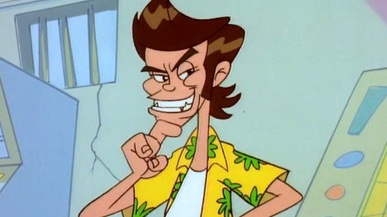 Animated Ace Ventura grinning mischievously