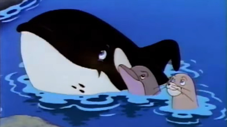 Animated Willy and friends in ocean