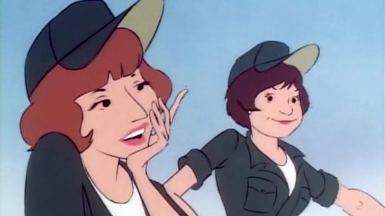 Animated Laverne and Shirley in uniform