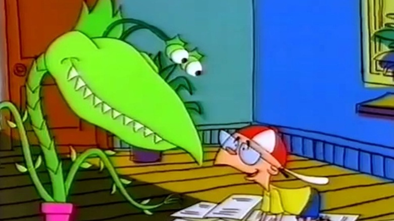 Cartoon Seymour and Audrey II