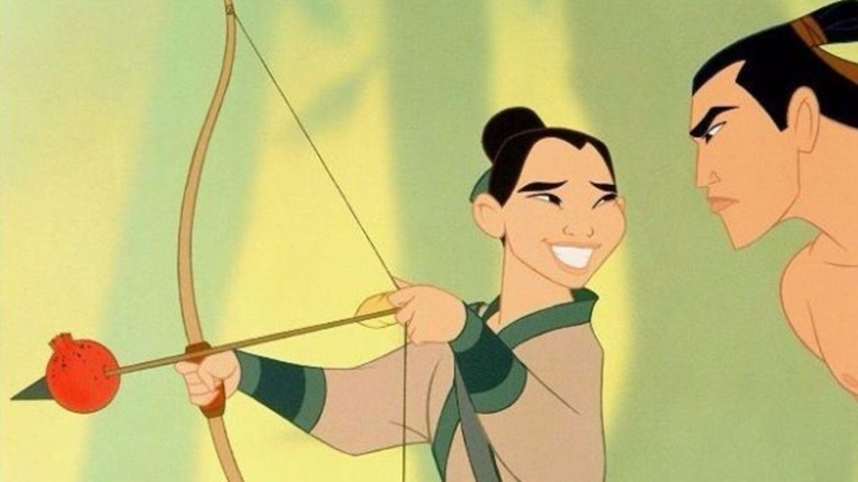 Mulan firing an arrow