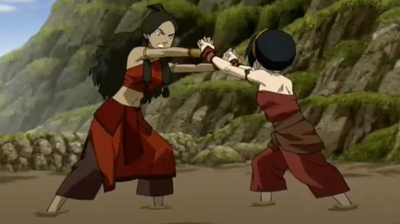 Katara and Toph in Avatar: The Last Airbender