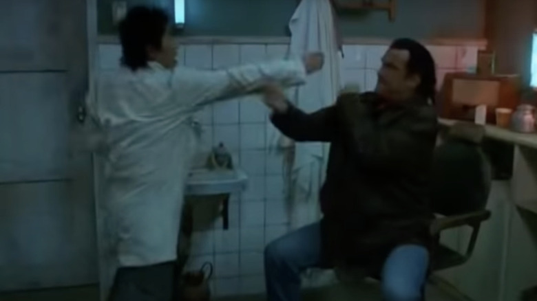 Seagal fighting from a chair in Out for a Kill