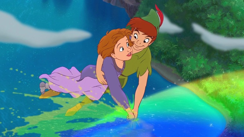 Jane and Peter Pan flying