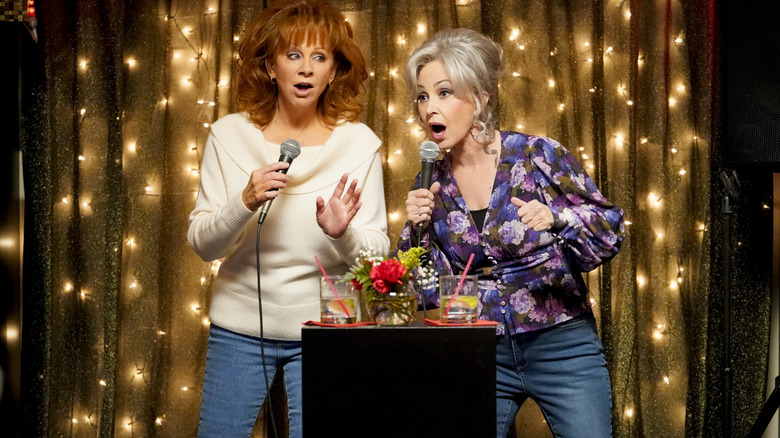 June and Connie singing karaoke together