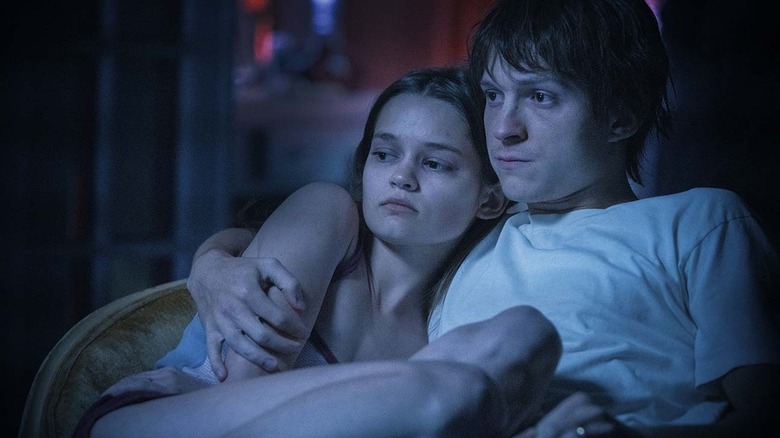 Tom Holland and Ciara Bravo snuggling