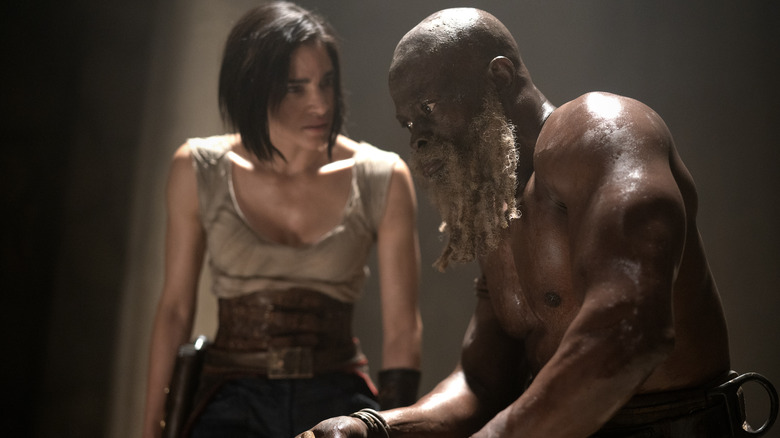 Djimon Honsou and Sofia Boutella talking Rebel Moon