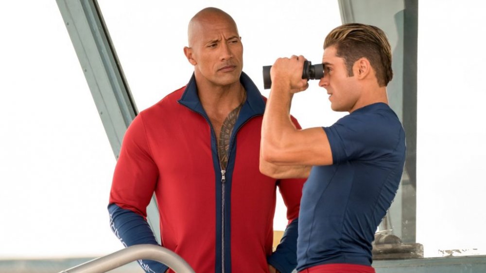 Dwayne Johnson and Zac Efron in Baywatch 